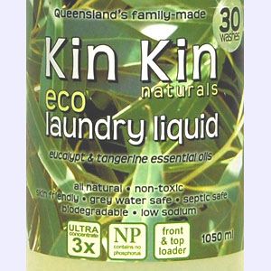 Kin Kin naturals - Laundry Liquid Eucalypt & Lemon Myrtle essential oils - 1050ml - Barefoot Creations 