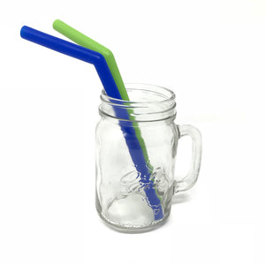 Reusable Soft Straws + Cleaning brush 2 pack - Barefoot Creations 
