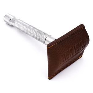 Small Brown Safety Razor Cover Travel